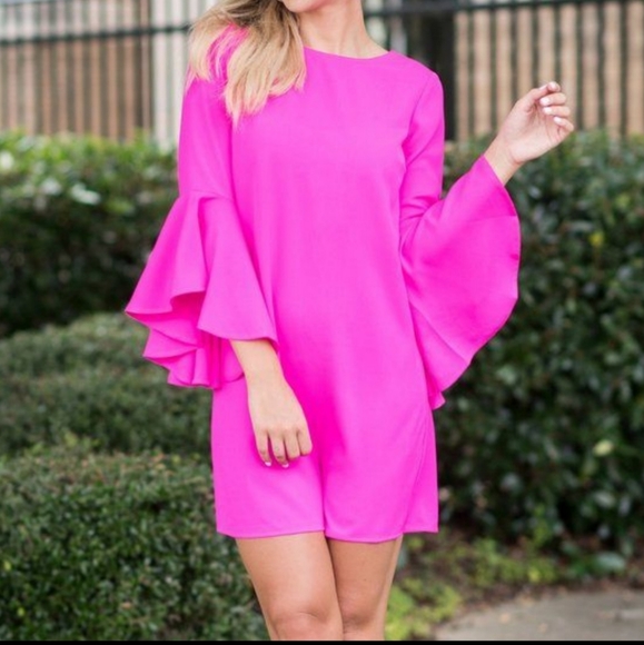 CECE Ashley Bell Sleeve Mini Dress - Picture 1 of 3